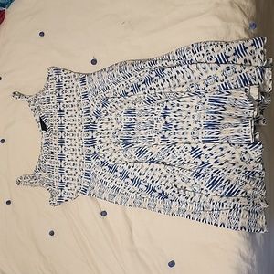 White and blue spaghetti strap dress